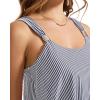 image:imageSUUKSESS Women Ruffle High Waisted Tankini Swimsuit Tummy Control Bathing Suit80 Blue Striped
