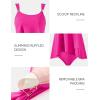 image:imageSUUKSESS Women Ruffle High Waisted Tankini Swimsuit Tummy Control Bathing Suit80 Hot Pink