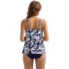 image:imageSUUKSESS Women Ruffle High Waisted Tankini Swimsuit Tummy Control Bathing Suit80 Navy Blue Floral