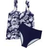 image:imageSUUKSESS Women Ruffle High Waisted Tankini Swimsuit Tummy Control Bathing Suit80 Navy Blue Floral