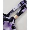 image:imageSUUKSESS Women Ruffle High Waisted Tankini Swimsuit Tummy Control Bathing Suit80 Purple Floral