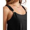 image:imageSUUKSESS Women Ruffle High Waisted Tankini Swimsuit Tummy Control Bathing Suit80 Retro Floral Black