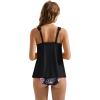 image:imageSUUKSESS Women Ruffle High Waisted Tankini Swimsuit Tummy Control Bathing Suit80 Retro Floral Black