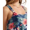 image:imageSUUKSESS Women Ruffle High Waisted Tankini Swimsuit Tummy Control Bathing Suit80 Tropical Floral Navy Blue