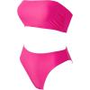 image:imageSUUKSESS Women Sexy High Waisted Bikini Set Cheeky 2 Piece Bandeau Bathing Suit205 Hot Pink