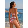 image:imageSUUKSESS Women Sexy High Waisted Bikini Set Cheeky 2 Piece Bandeau Bathing Suit205 White Red Floral