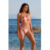 image:imageSUUKSESS Women Sexy High Waisted Bikini Set Cheeky 2 Piece Bandeau Bathing Suit205 White Red Floral