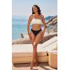image:imageSUUKSESS Women Sexy High Waisted Bikini Set Cheeky 2 Piece Bandeau Bathing Suit205 WhiteBlack