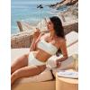 image:imageSUUKSESS Women Sexy High Waisted Bikini Set Cheeky 2 Piece Bandeau Bathing Suit205 WhiteBlack