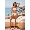image:imageSUUKSESS Women Sexy High Waisted Bikini Set Cheeky 2 Piece Bandeau Bathing Suit205 WhiteBlack