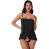 image:imageSUUKSESS Women Tummy Control Tankini Swimsuit Ruffle High Waisted Bathing Suit186 Red Floral Black