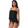 image:imageSUUKSESS Women Tummy Control Tankini Swimsuit Ruffle High Waisted Bathing Suit186 Red Floral Black