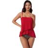 image:imageSUUKSESS Women Tummy Control Tankini Swimsuit Ruffle High Waisted Bathing Suit186 Red Leopard