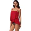 image:imageSUUKSESS Women Tummy Control Tankini Swimsuit Ruffle High Waisted Bathing Suit186 Red Leopard