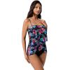 image:imageSUUKSESS Women Tummy Control Tankini Swimsuit Ruffle High Waisted Bathing Suit186 Retro Floral Black