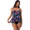 image:imageSUUKSESS Women Tummy Control Tankini Swimsuit Ruffle High Waisted Bathing Suit186 Retro Floral Black