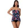 image:imageSUUKSESS Women Tummy Control Tankini Swimsuit Ruffle High Waisted Bathing Suit186 Retro Floral Black