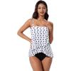 image:imageSUUKSESS Women Tummy Control Tankini Swimsuit Ruffle High Waisted Bathing Suit186 White Black Polka Dot