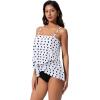 image:imageSUUKSESS Women Tummy Control Tankini Swimsuit Ruffle High Waisted Bathing Suit186 White Black Polka Dot