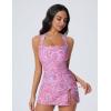 image:imageSUUKSESS Women Tummy Control Tankini Swimsuits with Skirt Backless Bathing SuitPink Paisley