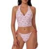 210 Pink Floral/Red White Polka Dots