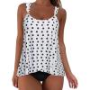 image:imageSUUKSESS Women Ruffle High Waisted Tankini Swimsuit Tummy Control Bathing Suit80 White Black Polka Dot