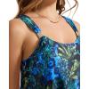 image:imageSUUKSESS Women Ruffle High Waisted Tankini Swimsuit Tummy Control Bathing Suit80 Blue Green Leaf