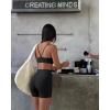 image:imageSUUKSESS Women 2 Piece Workout Sets Padded Sports Bra High Waisted Shorts With Pockets01 Black