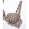 image:imageSUUKSESS Women Color Block Underwire Bikini Sets Cheeky High Cut 2 Piece SwimsuitBrown Geometry