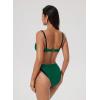 image:imageSUUKSESS Women Color Block Underwire Bikini Sets Cheeky High Cut 2 Piece SwimsuitGreen Black