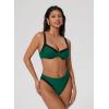 image:imageSUUKSESS Women Color Block Underwire Bikini Sets Cheeky High Cut 2 Piece SwimsuitGreen Black