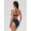 image:imageSUUKSESS Women Color Block Underwire Bikini Sets Cheeky High Cut 2 Piece SwimsuitPeacock Blue