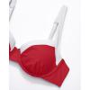 image:imageSUUKSESS Women Color Block Underwire Bikini Sets Cheeky High Cut 2 Piece SwimsuitRed White