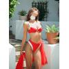 image:imageSUUKSESS Women Color Block Underwire Bikini Sets Cheeky High Cut 2 Piece SwimsuitRed White