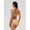 image:imageSUUKSESS Women Color Block Underwire Bikini Sets Cheeky High Cut 2 Piece SwimsuitYellow