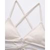image:imageSUUKSESS Women High Waisted Triangle Bikini Sets Textured O Ring 2 Piece Swimsuit178 Beige White