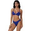 image:imageSUUKSESS Women High Waisted Triangle Bikini Sets Textured O Ring 2 Piece Swimsuit178 Royal Blue