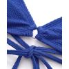 image:imageSUUKSESS Women High Waisted Triangle Bikini Sets Textured O Ring 2 Piece Swimsuit178 Royal Blue