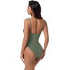 image:imageSUUKSESS Women Sexy Cut Out One Piece Swimsuit Tummy Control High Cut Bathing Suit182 Army Green