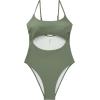 image:imageSUUKSESS Women Sexy Cut Out One Piece Swimsuit Tummy Control High Cut Bathing Suit182 Army Green
