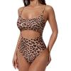 image:imageSUUKSESS Women Sexy Cut Out One Piece Swimsuit Tummy Control High Cut Bathing Suit182 Cheetah