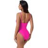 image:imageSUUKSESS Women Sexy Cut Out One Piece Swimsuit Tummy Control High Cut Bathing Suit182 Hot Pink