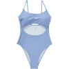 image:imageSUUKSESS Women Sexy Cut Out One Piece Swimsuit Tummy Control High Cut Bathing Suit182 Sky Blue