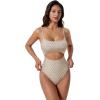 image:imageSUUKSESS Women Sexy Cut Out One Piece Swimsuit Tummy Control High Cut Bathing Suit182 Yellow Color Block