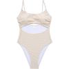 image:imageSUUKSESS Women Sexy Cut Out One Piece Swimsuit Tummy Control High Cut Bathing Suit182 Yellow Color Block
