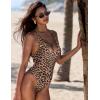 image:imageSUUKSESS Women Sexy Low Back One Piece Swimsuit Slimming Tummy Control Bathing Suit180 Leopard2