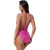 image:imageSUUKSESS Women Sexy Low Back One Piece Swimsuit Slimming Tummy Control Bathing Suit180 Light Purple Floral