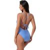 image:imageSUUKSESS Women Sexy Low Back One Piece Swimsuit Slimming Tummy Control Bathing Suit180 Sky Blue