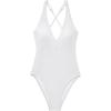 image:imageSUUKSESS Women Sexy Low Back One Piece Swimsuit Slimming Tummy Control Bathing Suit180 White