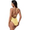 image:imageSUUKSESS Women Sexy Low Back One Piece Swimsuit Slimming Tummy Control Bathing Suit180 Yellow